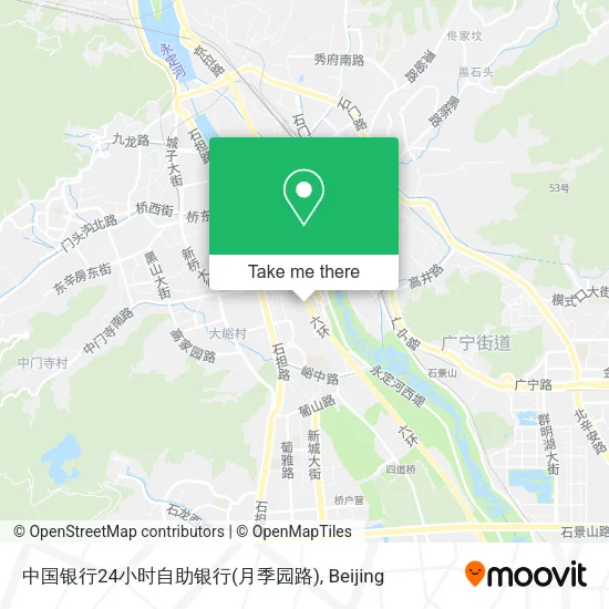 中国银行24小时自助银行(月季园路) map