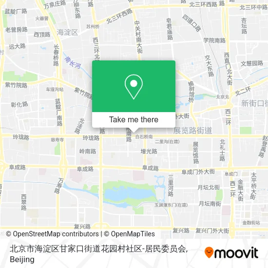 北京市海淀区甘家口街道花园村社区-居民委员会 map