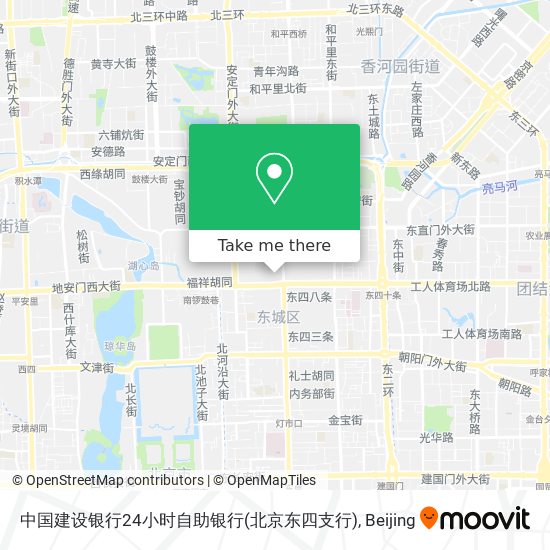 中国建设银行24小时自助银行(北京东四支行) map