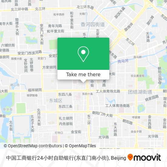 中国工商银行24小时自助银行(东直门南小街) map