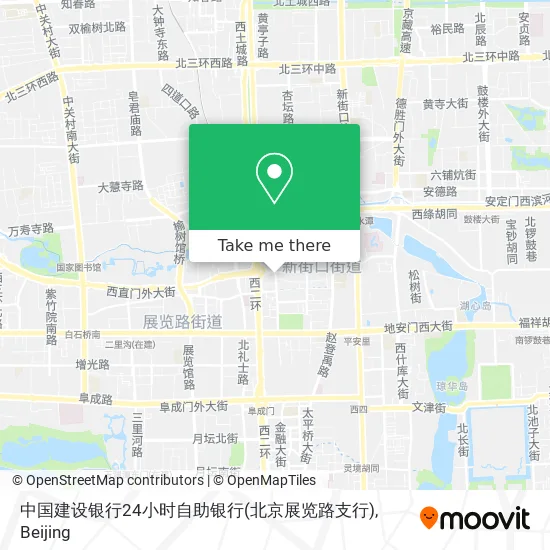 中国建设银行24小时自助银行(北京展览路支行) map