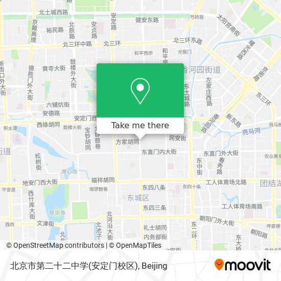北京市第二十二中学(安定门校区) map