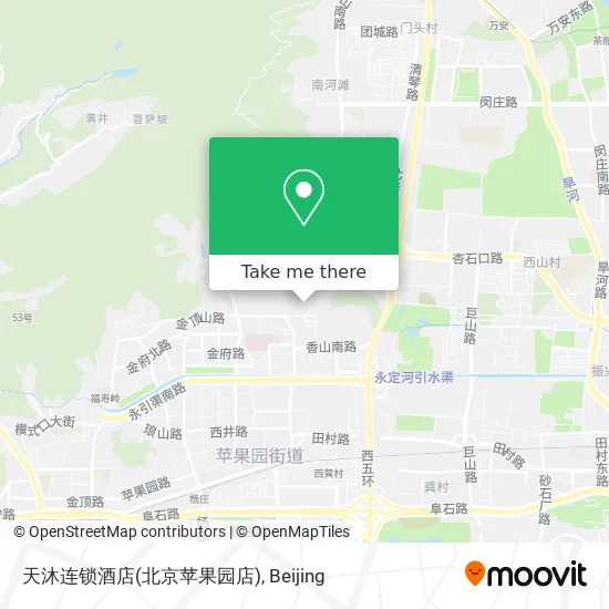 天沐连锁酒店(北京苹果园店) map