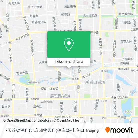 7天连锁酒店(北京动物园店)停车场-出入口 map