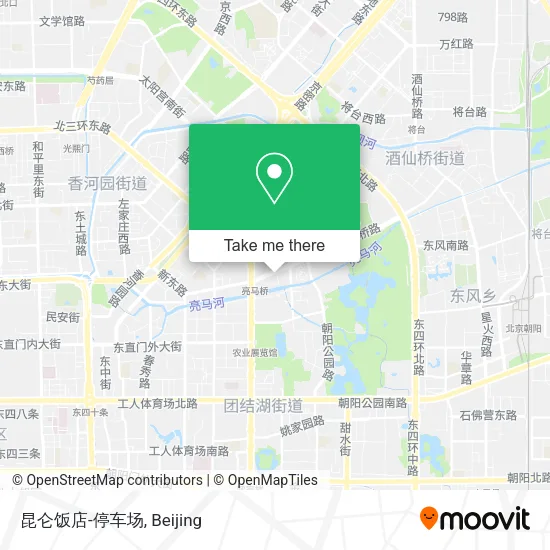 昆仑饭店-停车场 map