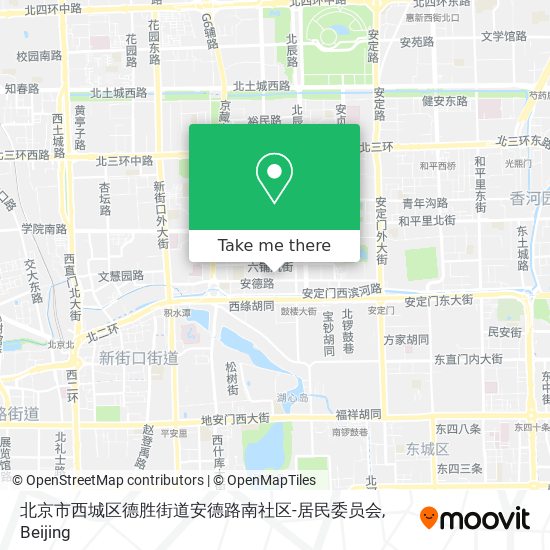 北京市西城区德胜街道安德路南社区-居民委员会 map