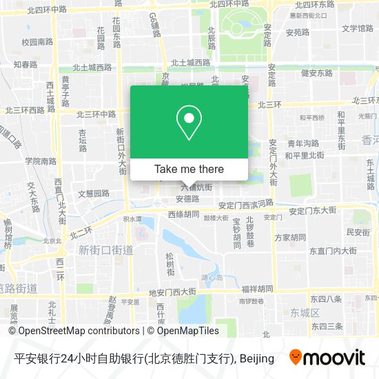 平安银行24小时自助银行(北京德胜门支行) map