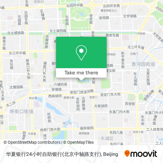 华夏银行24小时自助银行(北京中轴路支行) map