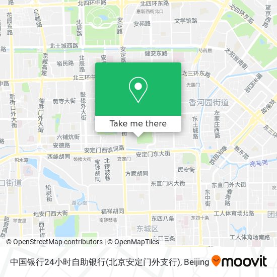 中国银行24小时自助银行(北京安定门外支行) map