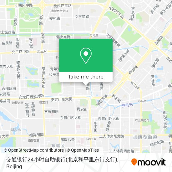 交通银行24小时自助银行(北京和平里东街支行) map