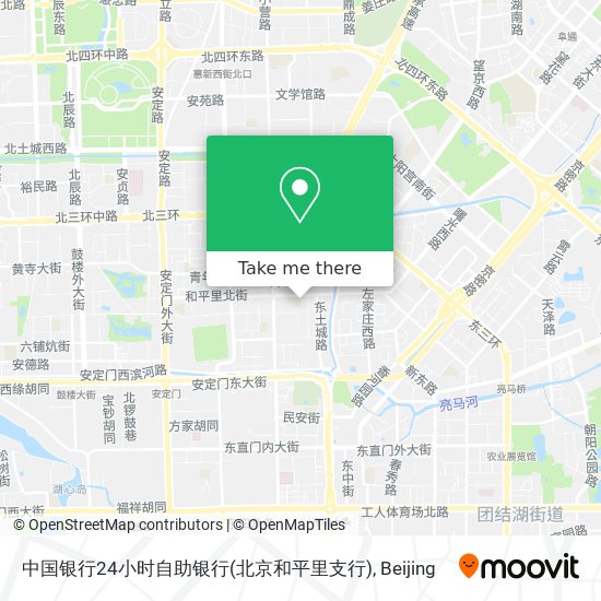 中国银行24小时自助银行(北京和平里支行) map