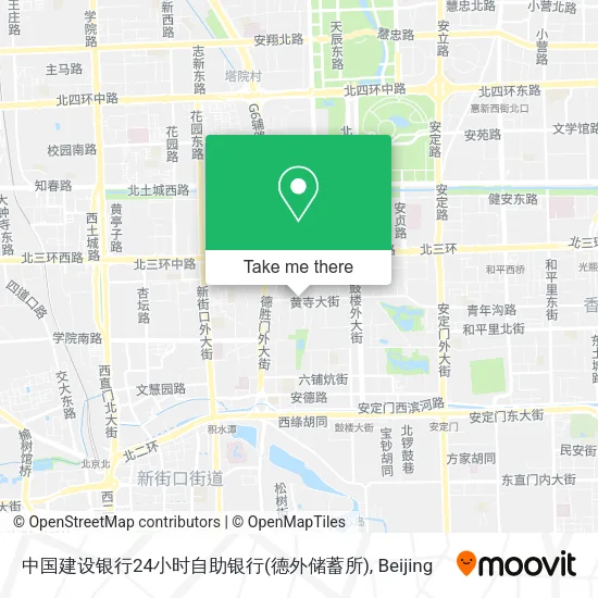 中国建设银行24小时自助银行(德外储蓄所) map