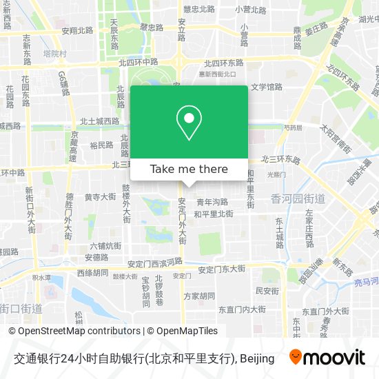 交通银行24小时自助银行(北京和平里支行) map