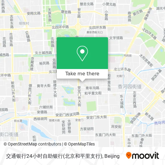 交通银行24小时自助银行(北京和平里支行) map