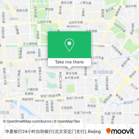 华夏银行24小时自助银行(北京安定门支行) map