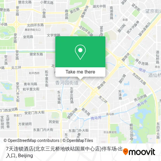 7天连锁酒店(北京三元桥地铁站国展中心店)停车场-出入口 map