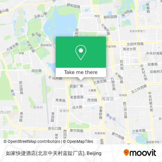如家快捷酒店(北京中关村蓝靛厂店) map