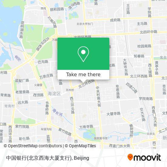 中国银行(北京西海大厦支行) map