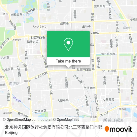 北京神舟国际旅行社集团有限公司北三环西路门市部 map