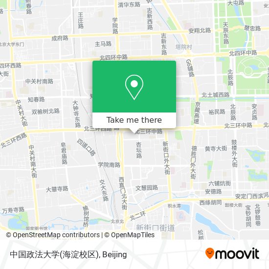 中国政法大学(海淀校区) map