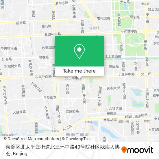海淀区北太平庄街道北三环中路40号院社区残疾人协会 map