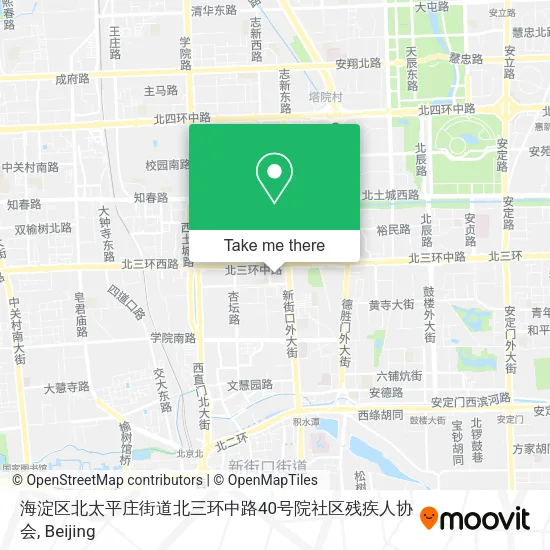 海淀区北太平庄街道北三环中路40号院社区残疾人协会 map