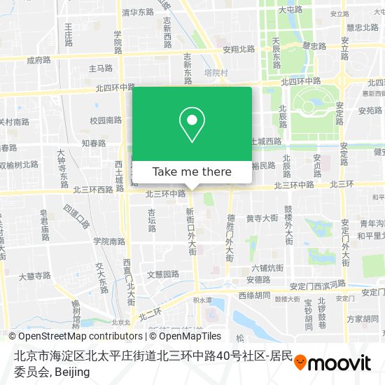 北京市海淀区北太平庄街道北三环中路40号社区-居民委员会 map