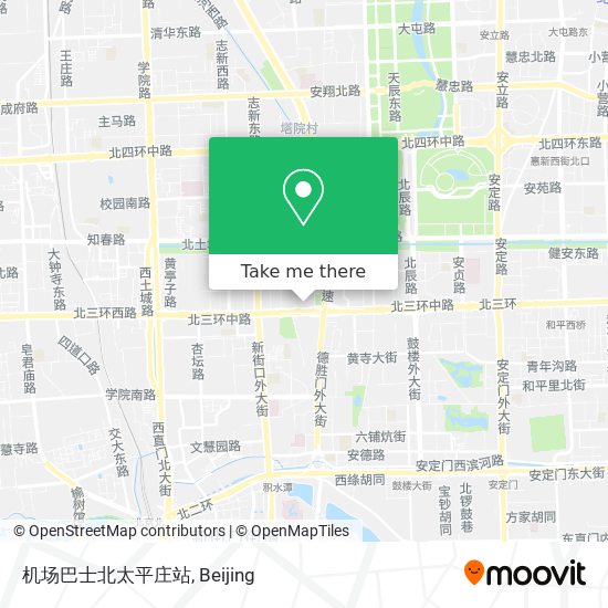 机场巴士北太平庄站 map