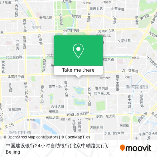 中国建设银行24小时自助银行(北京中轴路支行) map