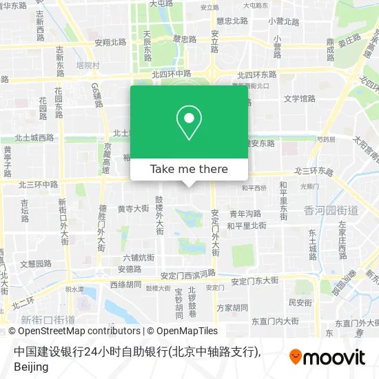 中国建设银行24小时自助银行(北京中轴路支行) map