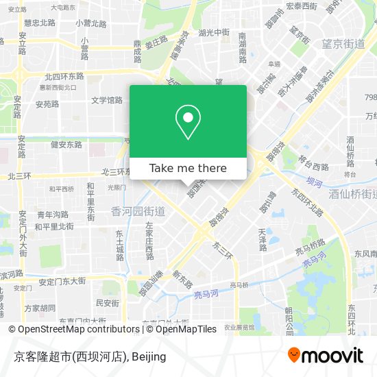 京客隆超市(西坝河店) map