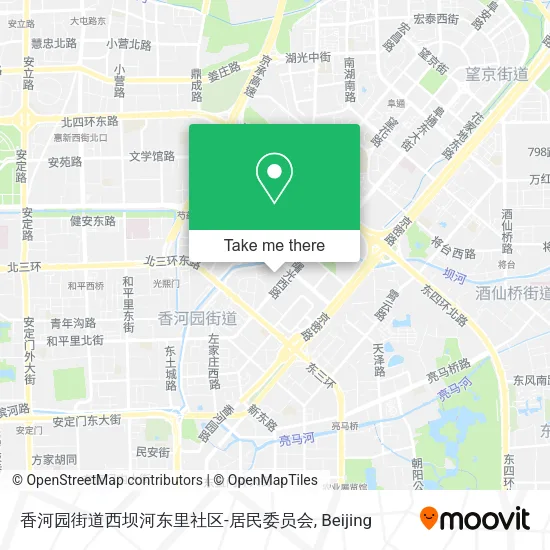 香河园街道西坝河东里社区-居民委员会 map