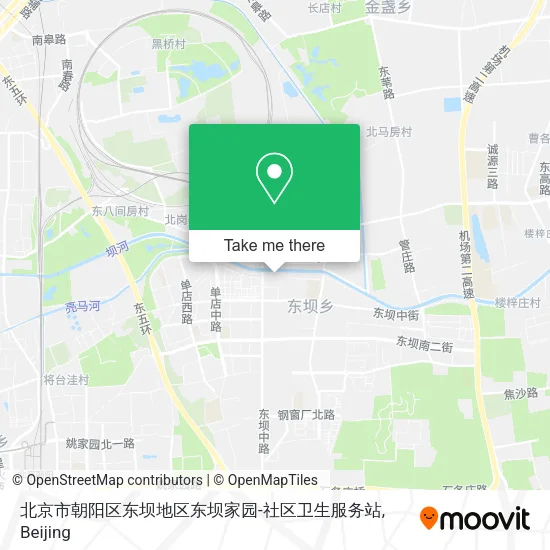 北京市朝阳区东坝地区东坝家园-社区卫生服务站 map