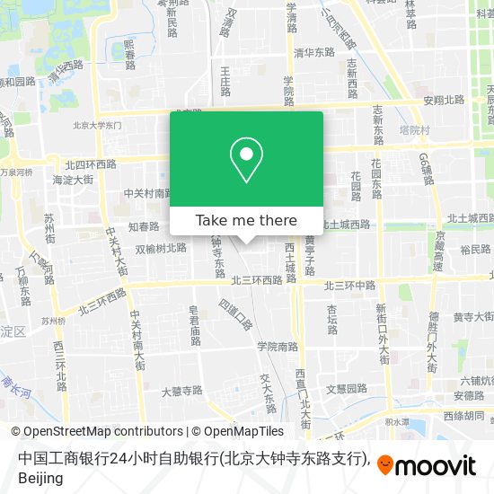 中国工商银行24小时自助银行(北京大钟寺东路支行) map