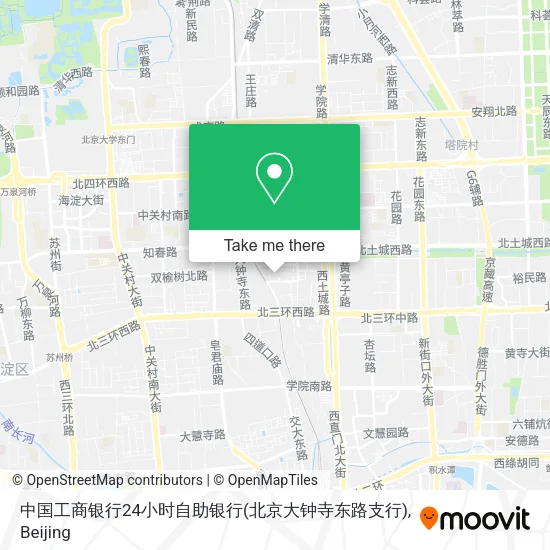中国工商银行24小时自助银行(北京大钟寺东路支行) map