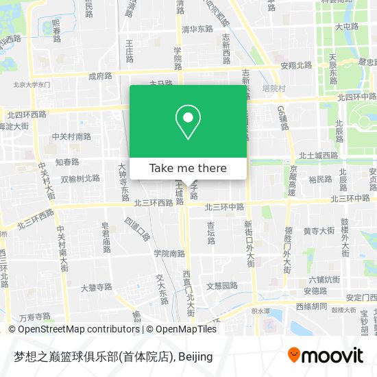 梦想之巅篮球俱乐部(首体院店) map
