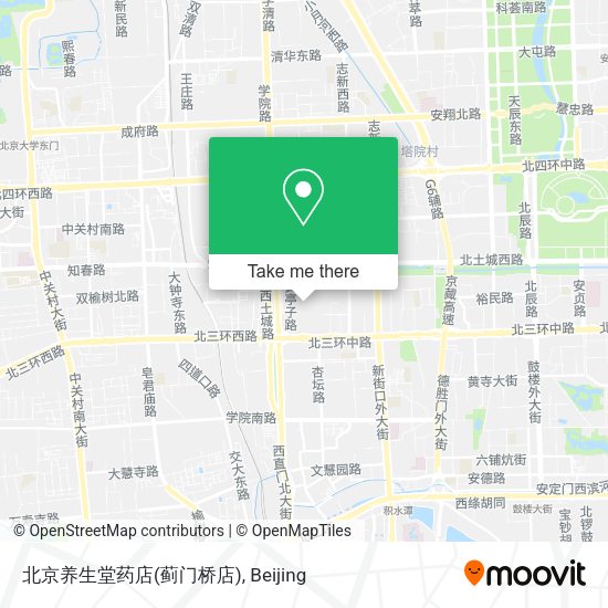 北京养生堂药店(蓟门桥店) map