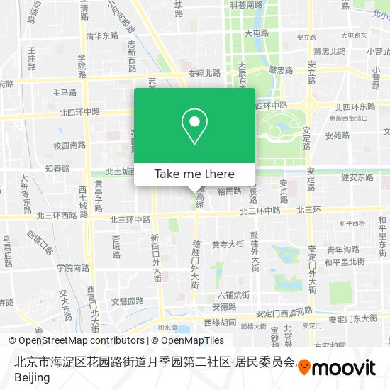 北京市海淀区花园路街道月季园第二社区-居民委员会 map