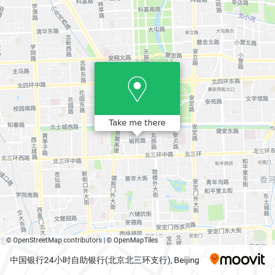 中国银行24小时自助银行(北京北三环支行) map