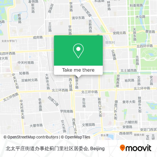 北太平庄街道办事处蓟门里社区居委会 map