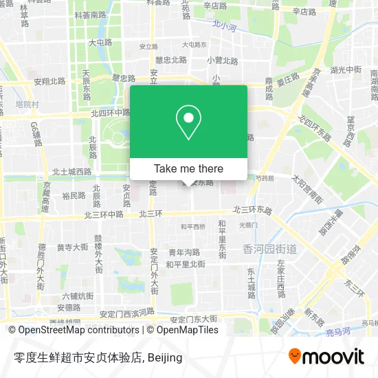 零度生鲜超市安贞体验店 map