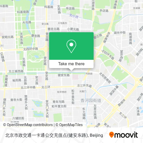 北京市政交通一卡通公交充值点(健安东路) map