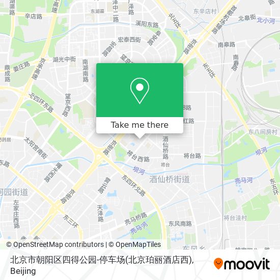 北京市朝阳区四得公园-停车场(北京珀丽酒店西) map