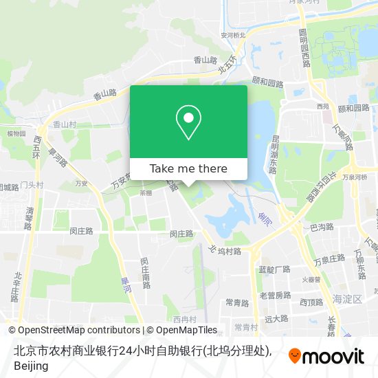 北京市农村商业银行24小时自助银行(北坞分理处) map