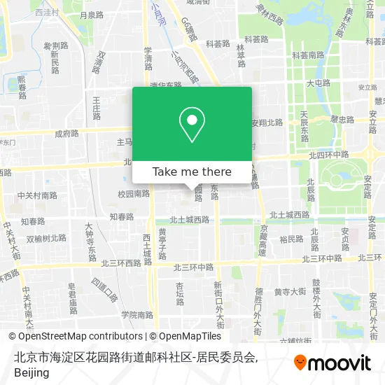 北京市海淀区花园路街道邮科社区-居民委员会 map