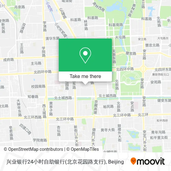 兴业银行24小时自助银行(北京花园路支行) map