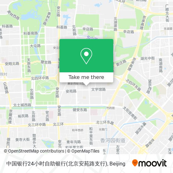 中国银行24小时自助银行(北京安苑路支行) map