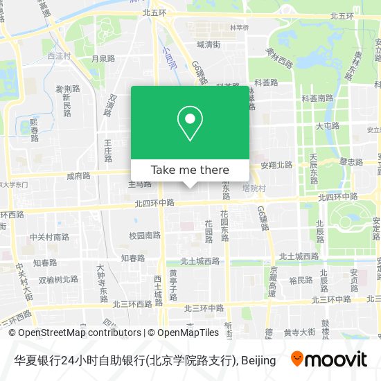 华夏银行24小时自助银行(北京学院路支行) map