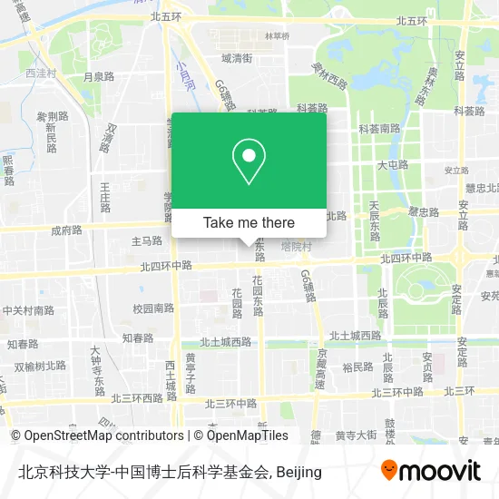 北京科技大学-中国博士后科学基金会 map
