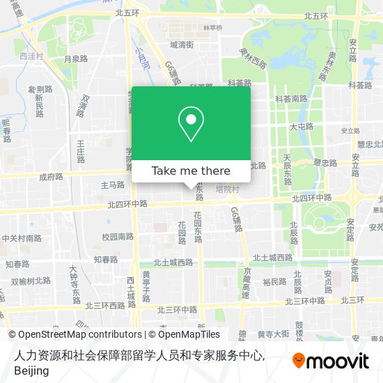 人力资源和社会保障部留学人员和专家服务中心 map